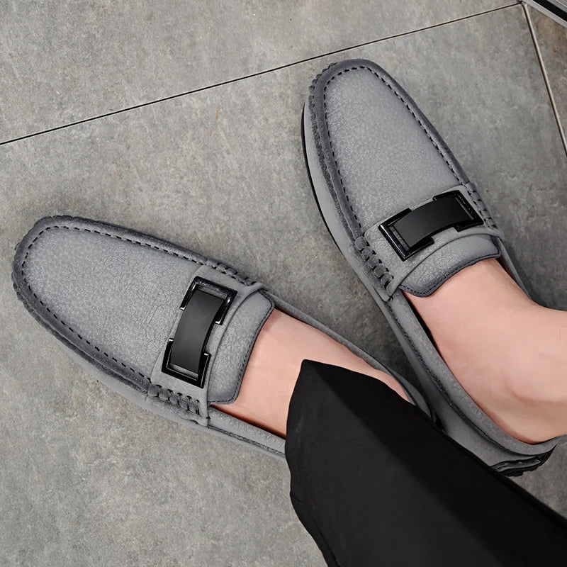Golden Sapling White Loafers for Men Fashion Soft Sole Social Shoes Casual Driving Flats Slip-on Male Moccasins Plus Size 38-49