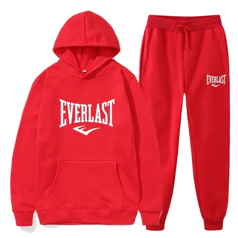 Autumn and winter fashion men's fitness jogging wear casual sportswear suit hooded jumper hoodie + trousers two-piece set