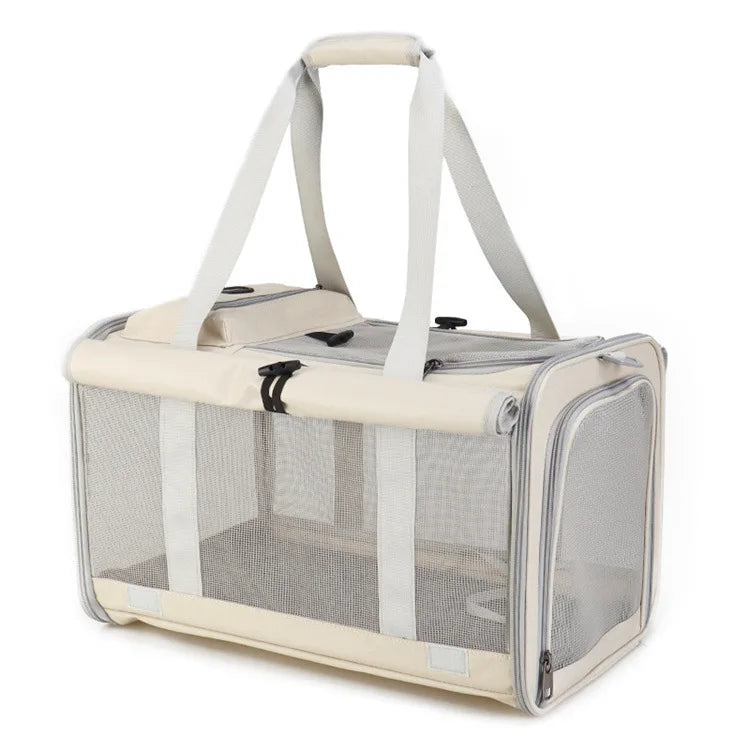 "PawsPort Pet Carrier: Comfortable Travel Backpack for Small Pets"