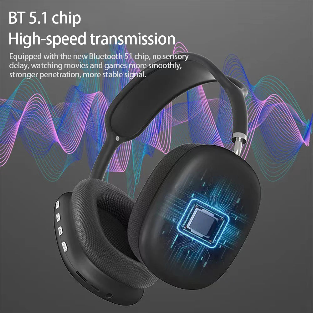 "SoundPulse P9: Wireless Bluetooth Headset with Mic & Noise Cancelling for Sports & Gaming"