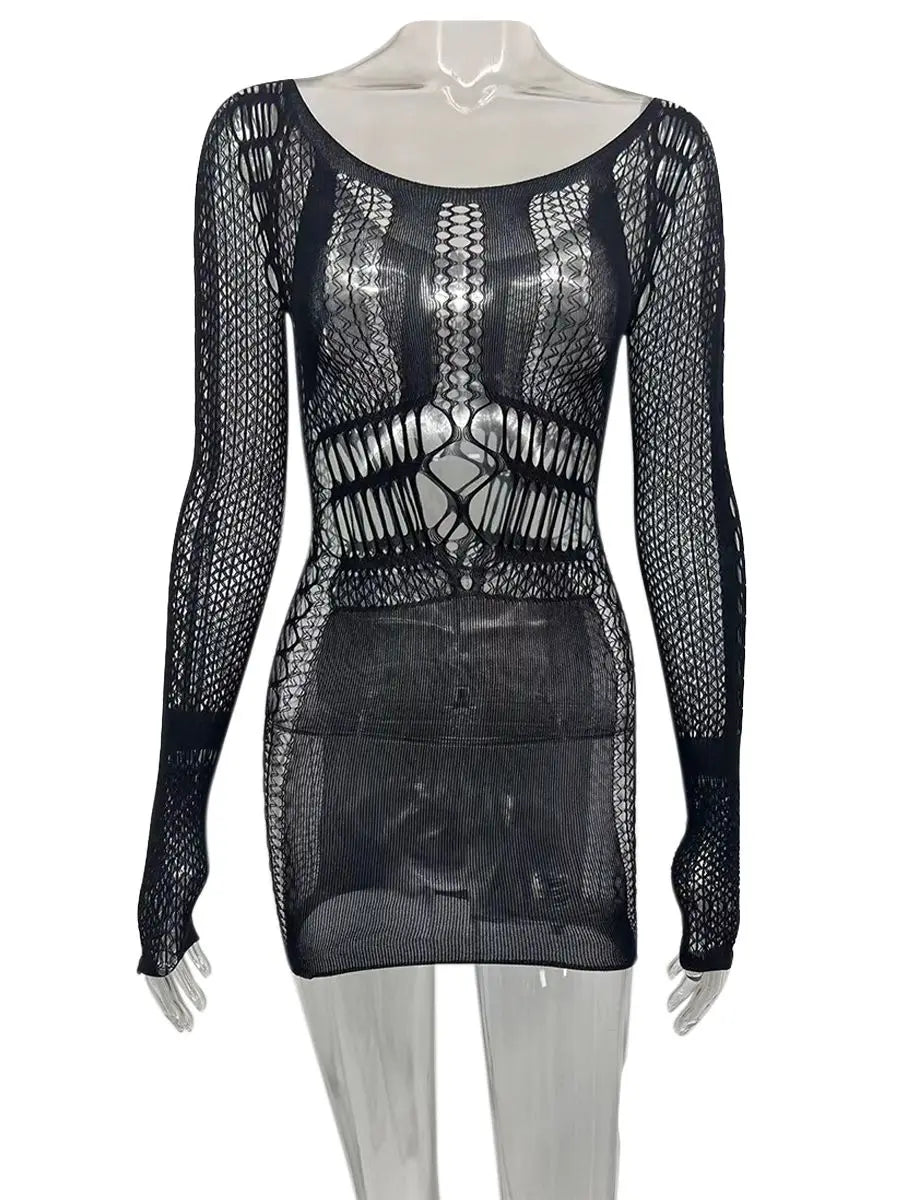 "Joskaa Summer Vibes: Sexy Hollow-Out Beach & Club Dress for Women"