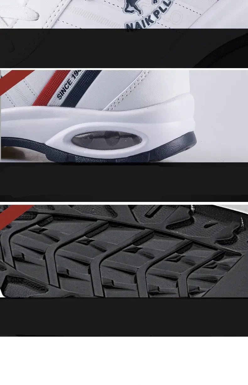 "TrailBlaze Leather Sneakers: Stylish Outdoor Casual Shoes for Men"