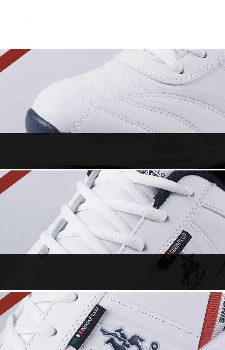 "TrailBlaze Leather Sneakers: Stylish Outdoor Casual Shoes for Men"