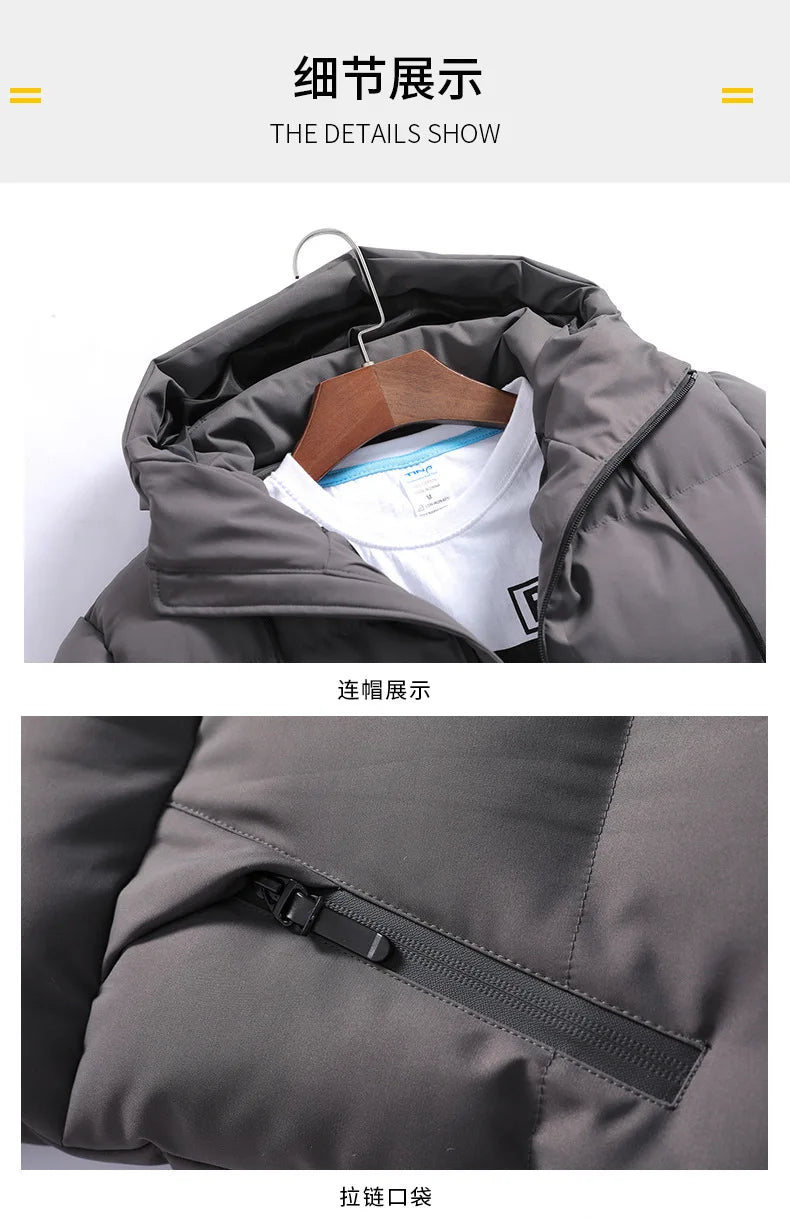 2024 Winter Men's Padded Jacket Middle-aged And Young Large Size Light And Thin Short Padded Jacket Warm Coat