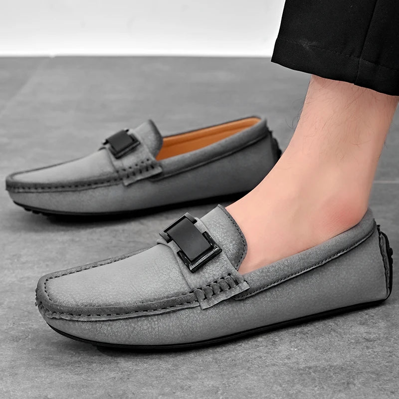 Golden Sapling White Loafers for Men Fashion Soft Sole Social Shoes Casual Driving Flats Slip-on Male Moccasins Plus Size 38-49