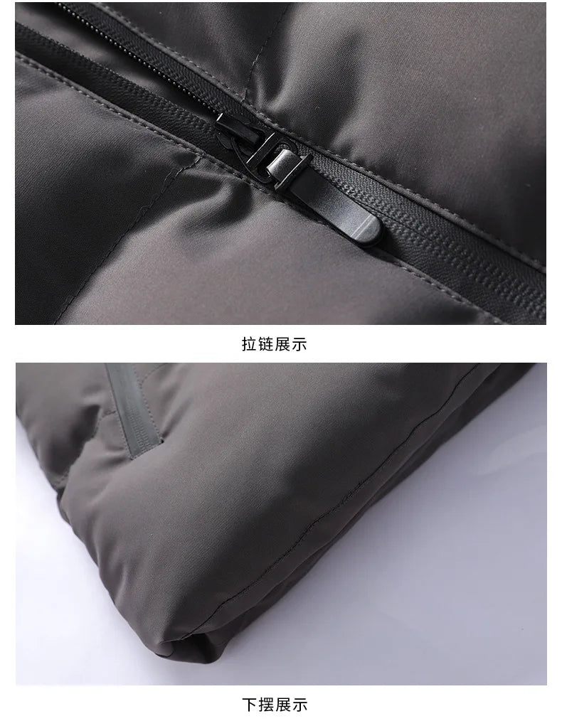 2024 Winter Men's Padded Jacket Middle-aged And Young Large Size Light And Thin Short Padded Jacket Warm Coat
