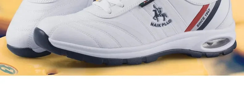 "TrailBlaze Leather Sneakers: Stylish Outdoor Casual Shoes for Men"