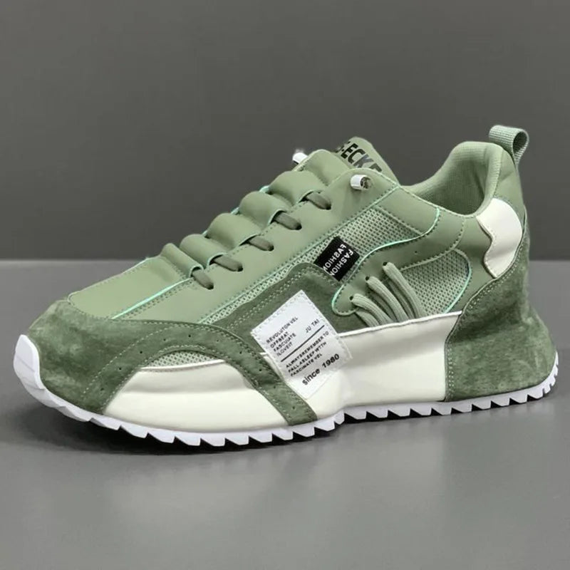 "StrideX Men’s Sneakers: Breathable Faux Leather Trainers for Every Move"